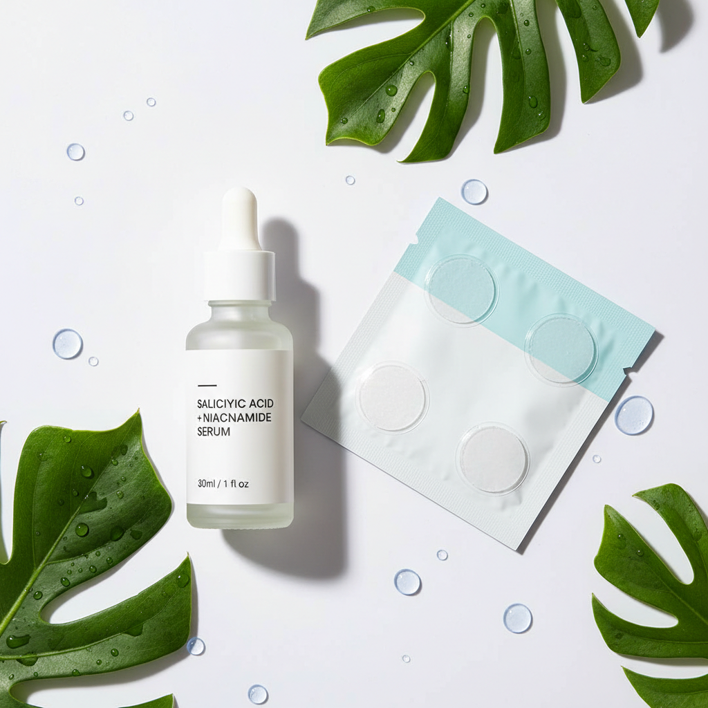 Routine Anti-Imperfections style frais fond blanc